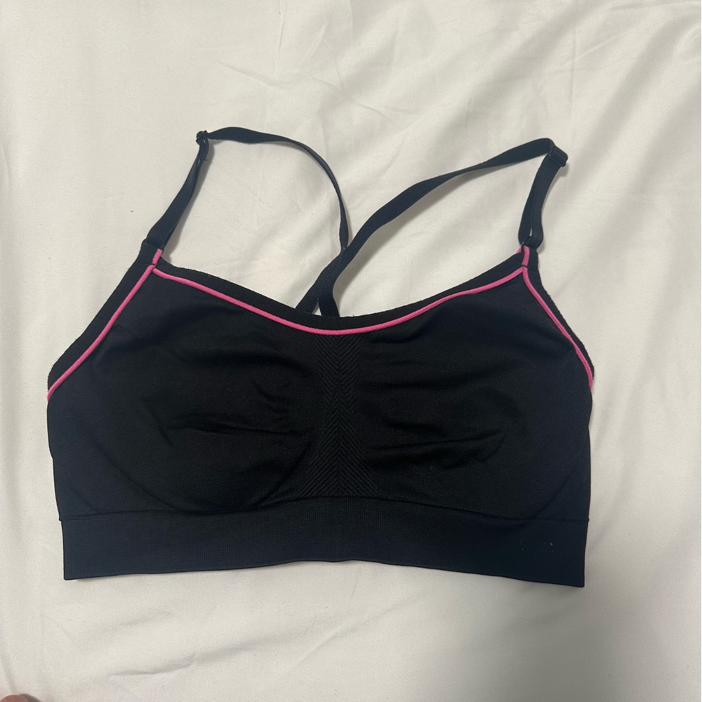Victoria’s Secret Black and Pink Women's Sports Bra